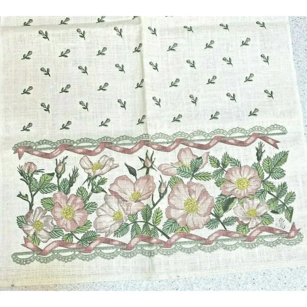 Vintage 1990's linen kitchen tea towel 26